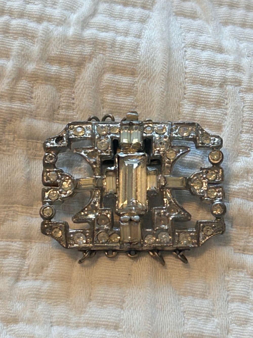 Five Strand Art Deco Clasp in Rhinestones For Jewelry Making